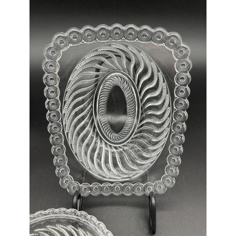 EAPG Beaded Swirl Bowl Set 3 Pieces Early American Pressed Glass